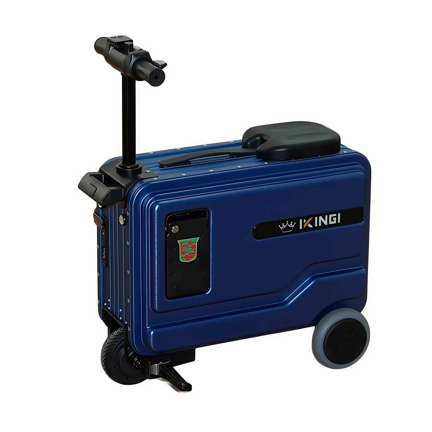 Deluxe Electric Scooter Luggage Children's Cabin Portable Smart Luggage Comfortable Seat Silver Trolley Multipurpose Bag