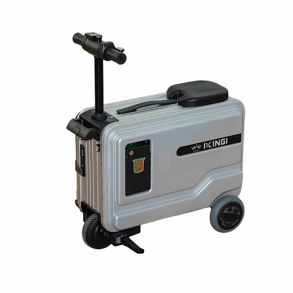 Deluxe Electric Scooter Luggage Children's Cabin Portable Smart Luggage Comfortable Seat Silver Trolley Multipurpose Bag